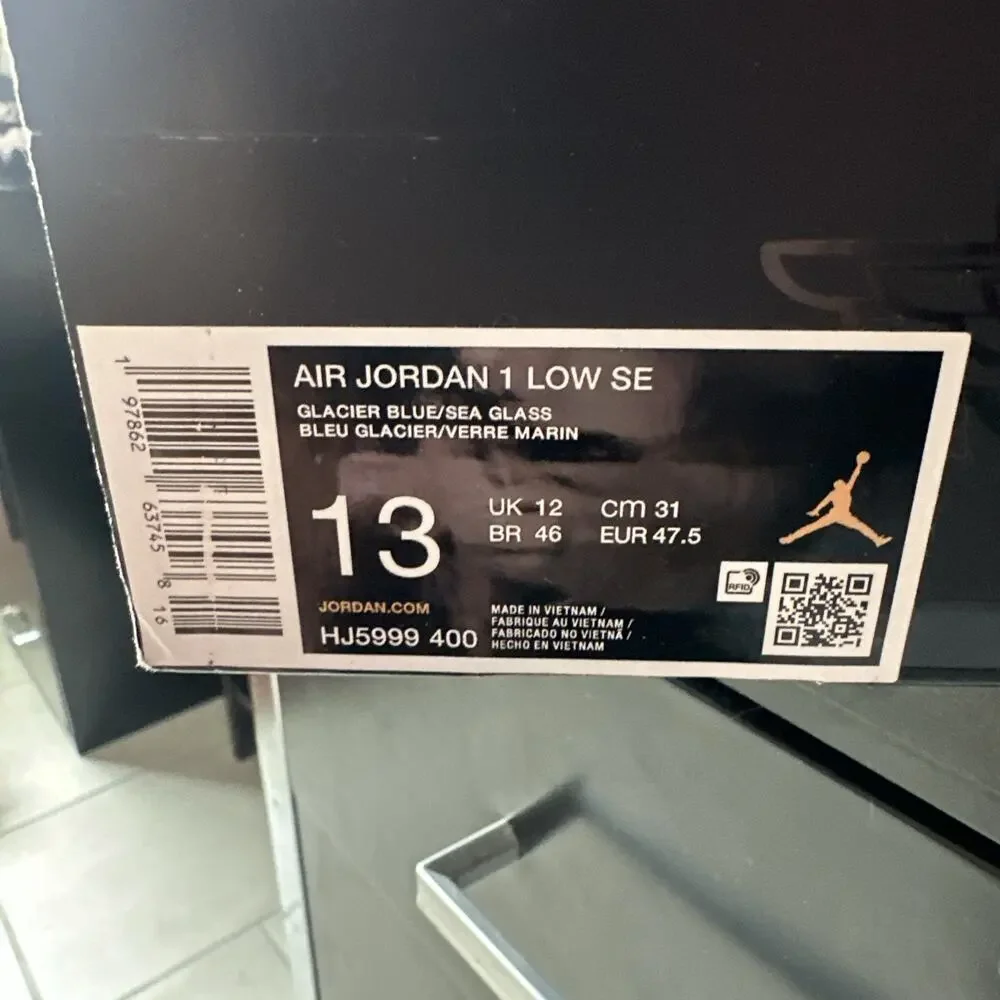 New Men's Size 13 Air Jordan 1 Low SE Glacier Blue HJ5999-400